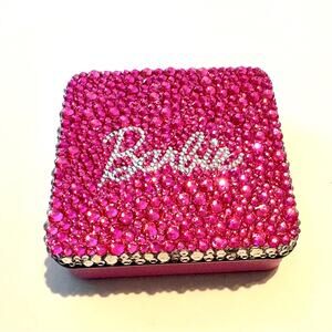 Rhinestone Bling Hot Pink First aid Container: Bedazzled Metal Case
